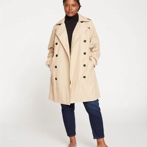 Universal Standard Derjon Trench Coat Color Khaki Size Medium (18-20)